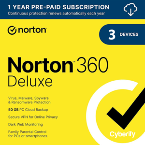 Norton 360 Deluxe 1 Year 3 Devices